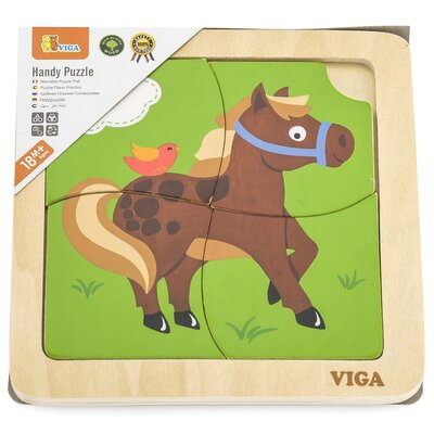 VIGA DREWNIANE PUZZLE NA PODKŁADCE KONIK 51312 51312