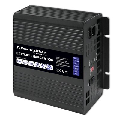 Inteligentna ładowarka QOLTEC Monolith 51957 do akumulatorów LIFEPO4 AGM GEL SLA 50A 12V