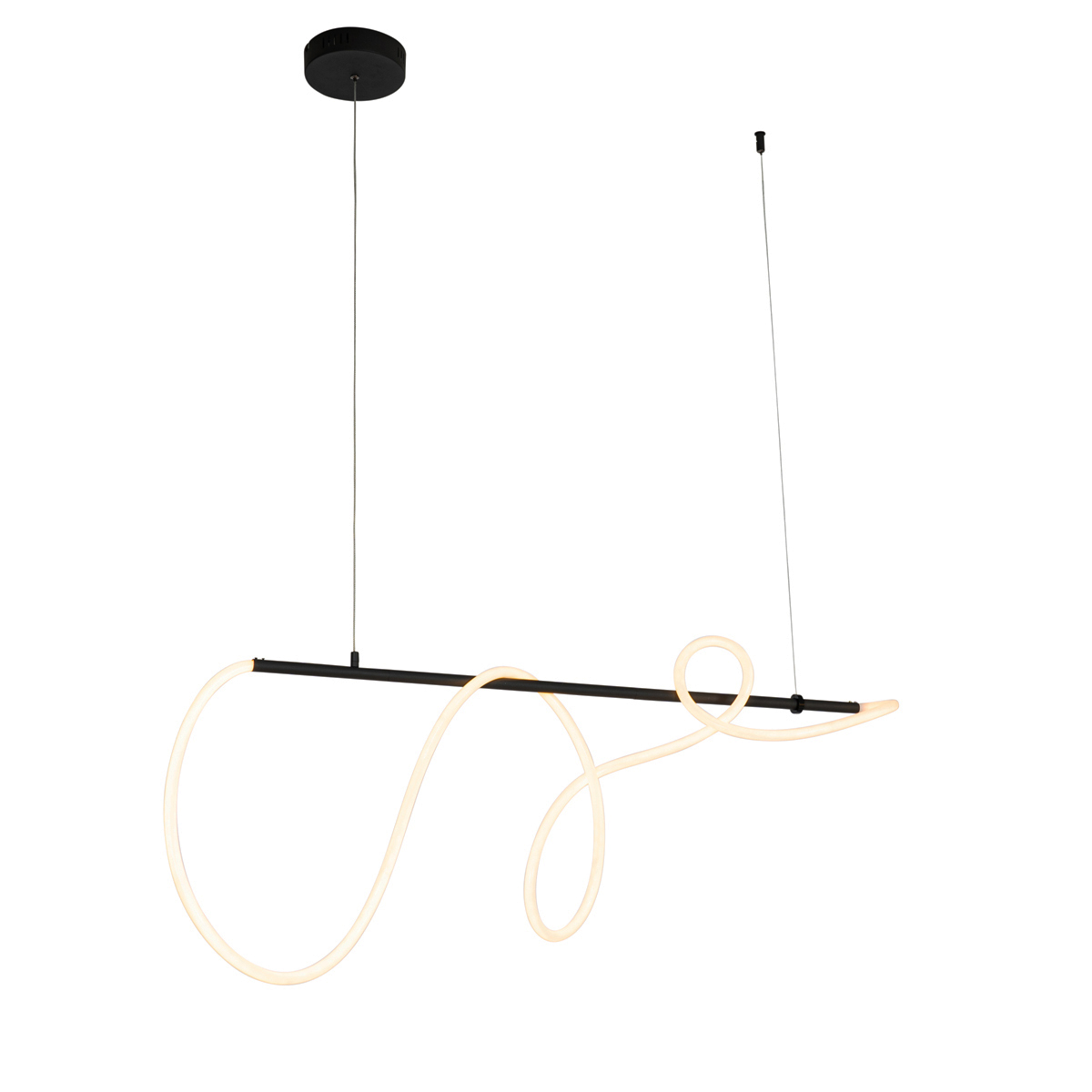 QAZQA Designerska lampa wisząca czarna z 3-stopniowym ściemnianiem LED - Danisha