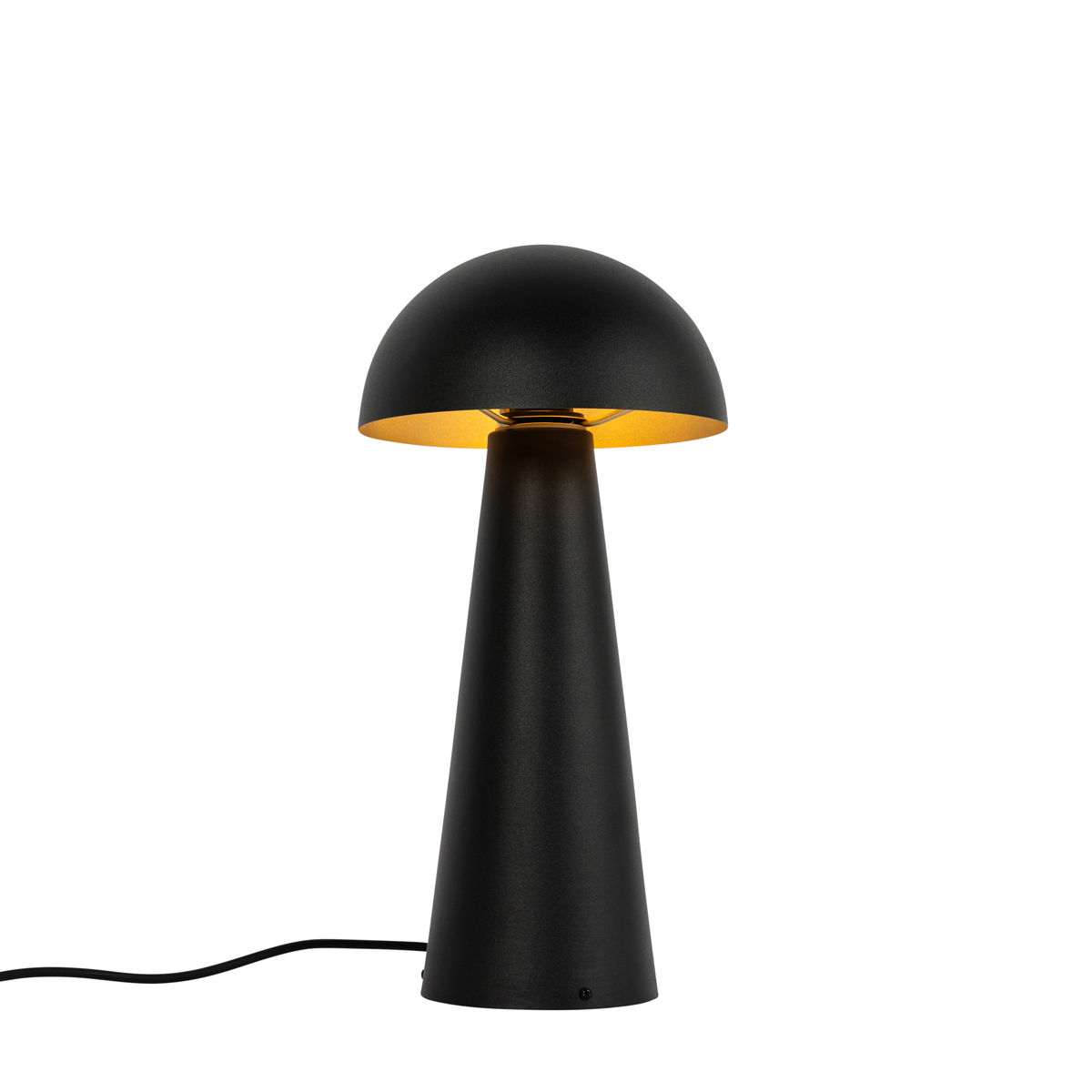 QAZQA Zewnętrzna lampa podłogowa czarna 50 cm - Grzyb