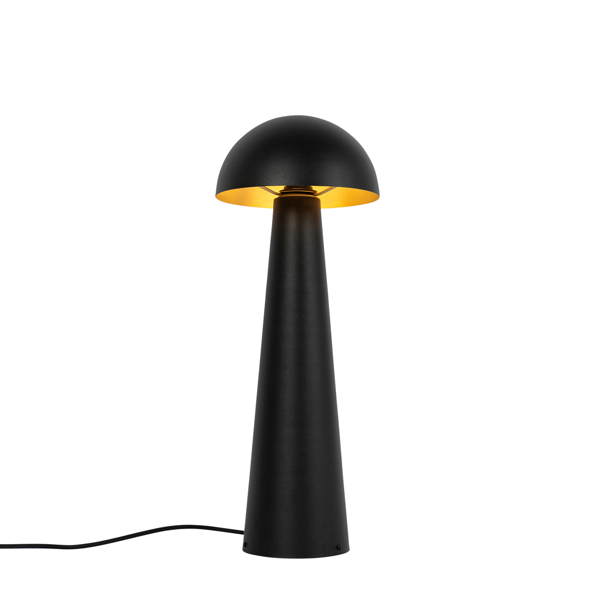 QAZQA Zewnętrzna lampa podłogowa czarna 65 cm - Grzyb