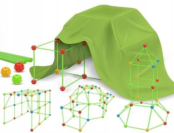 Zestaw Do Budowania Bazy Fortów Dla Dzieci Klocki Namiot 88 Elementów
