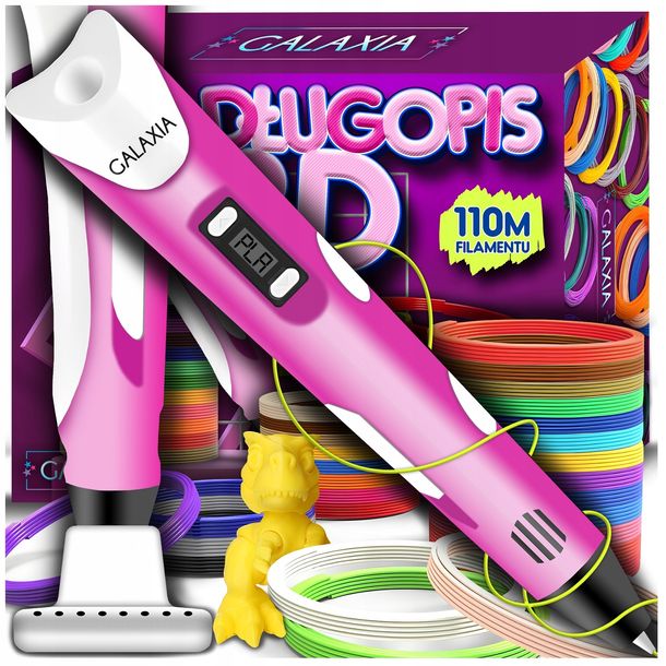 Długopis 3d Dla Dzieci Drukarka 3 D Pen Zestaw + Filament Pla 110 Metrów