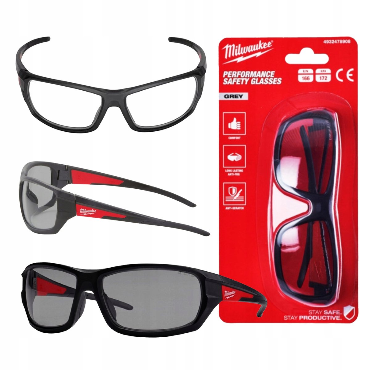 Okulary Ochronne Premium Szare Milwaukee