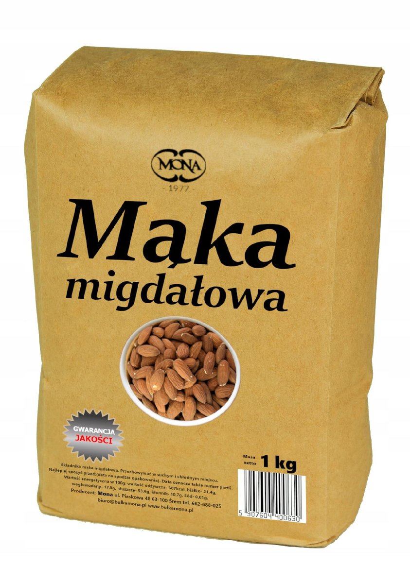 Mąka Migdałowa, Migdały Mielone 1 Kg Mona