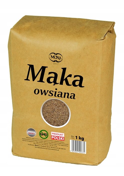 Mąka Owsiana Premium Mona 1Kg Polska, Atest