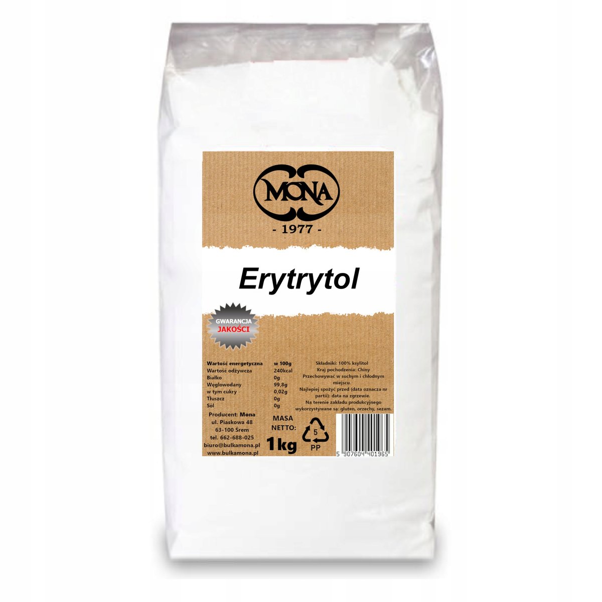 Erytrytol Mona 1Kg Premium Dobry Cukier Erytrol