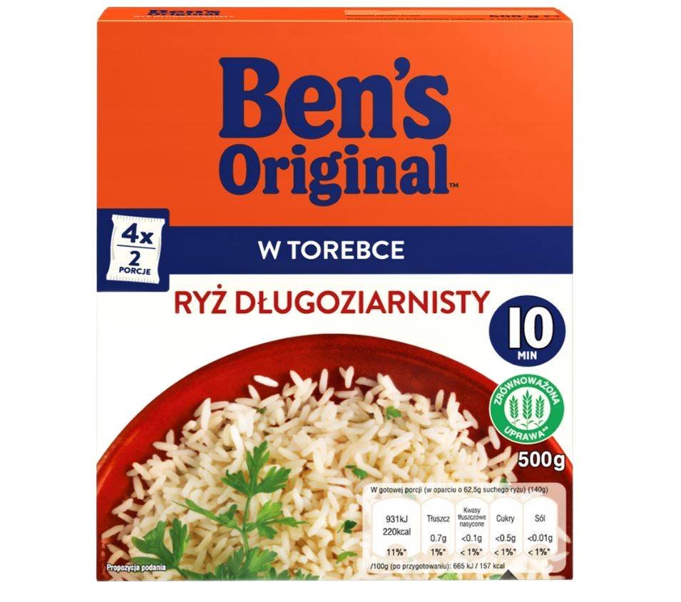 Ryż Długoziarnisty w torebkach 500 g BEN'S ORIGINAL bez glutenu