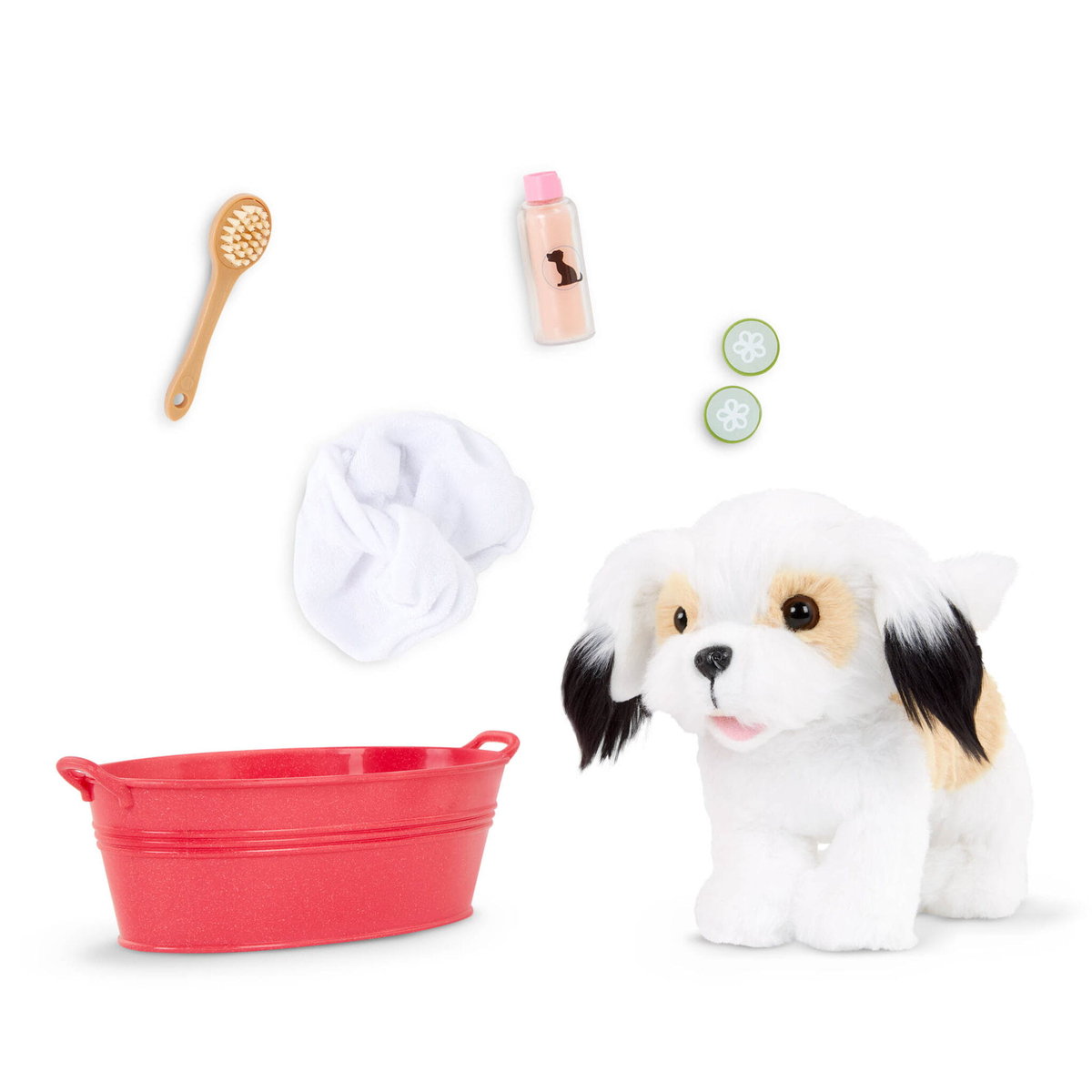 Our Generation PIESEK w SPA z REGULOWANYMI kończynami i akcesoriami – Spa Day Pup