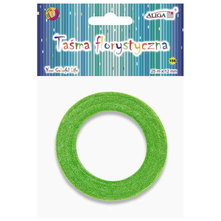 TAŚMA FLORYSTYCZNA - jasnozielona 12mmx25m - ALIGA