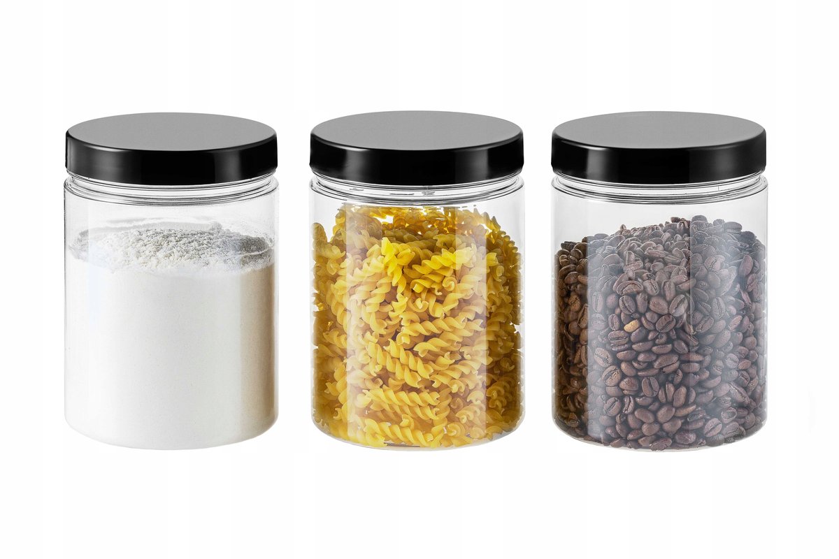 słoik pojemnik na płatki makaron 1L zestaw 3 szt.