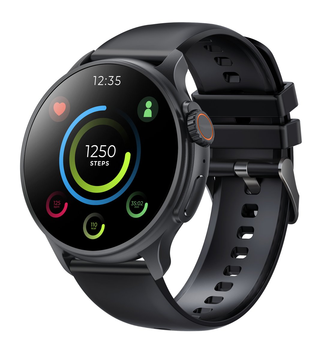 Smartwatch GlacierX Aura Black MENU PL PULS POWIADOMIENIA