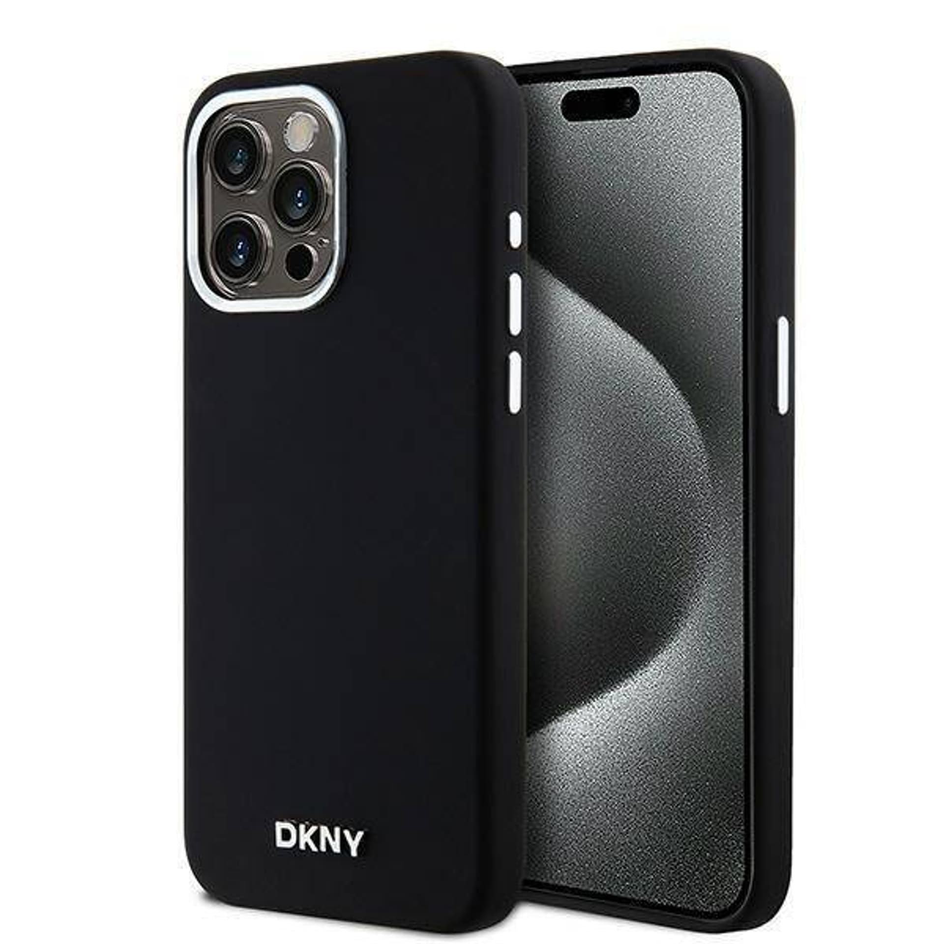 Oryginalne Etui IPHONE 14 PRO MAX DKNY Hardcase Liquid Silicone Small Metal Logo MagSafe (DKHMP14XSMCHLK) czarne