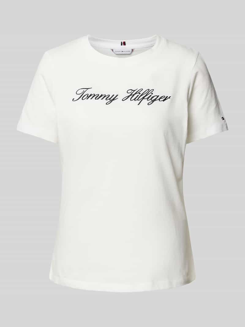 T-shirt z wyhaftowanym logo