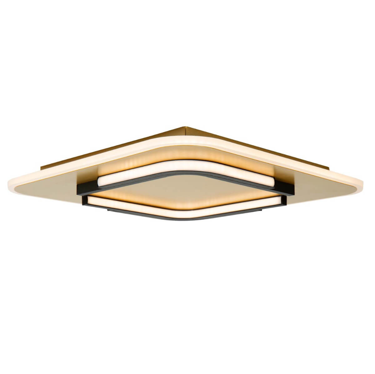 Kwadratowy plafon Andreas 44114/30/02 Lucide LED 30W 2700K czarny złoty