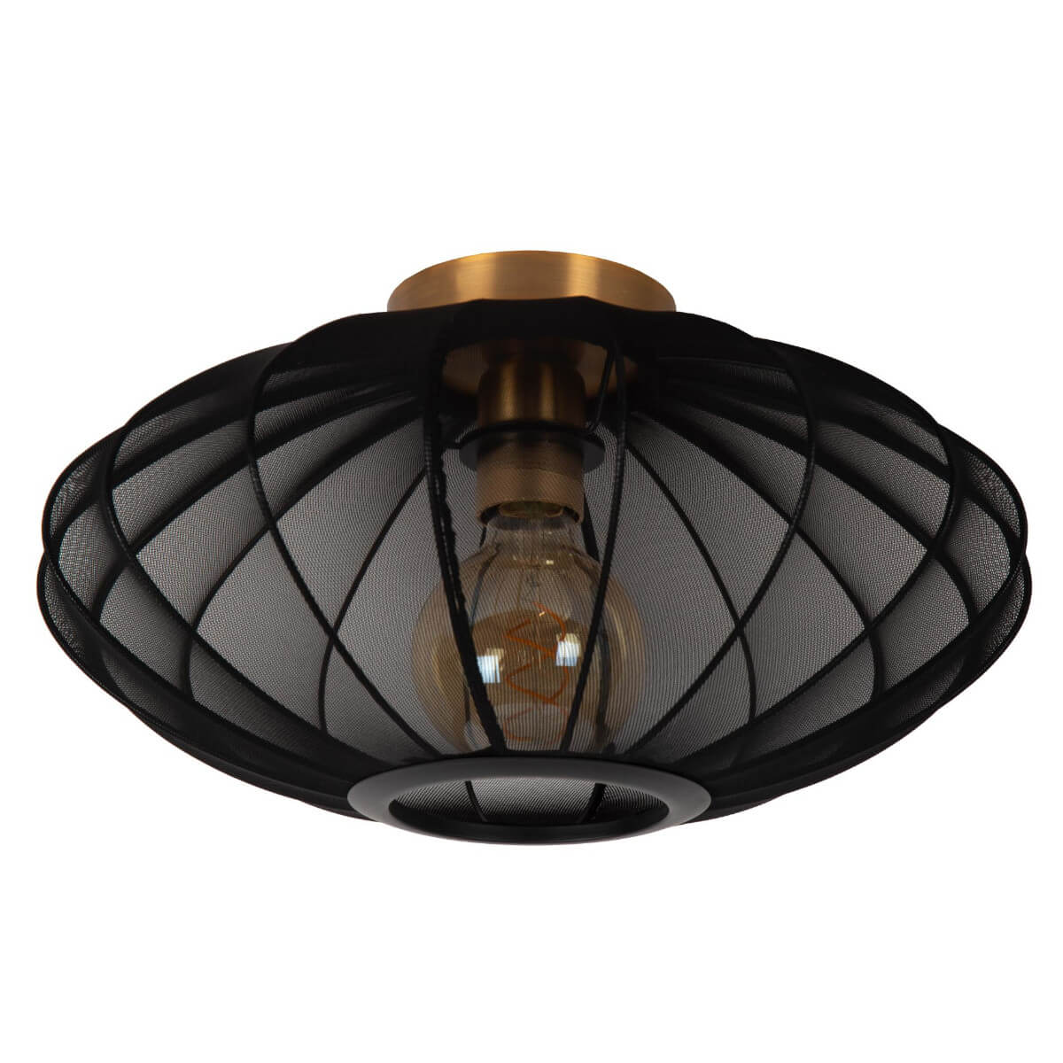 Sypialniana lampa sufitowa Corina 03147/40/30 Lucide klosz siatka złota czarna