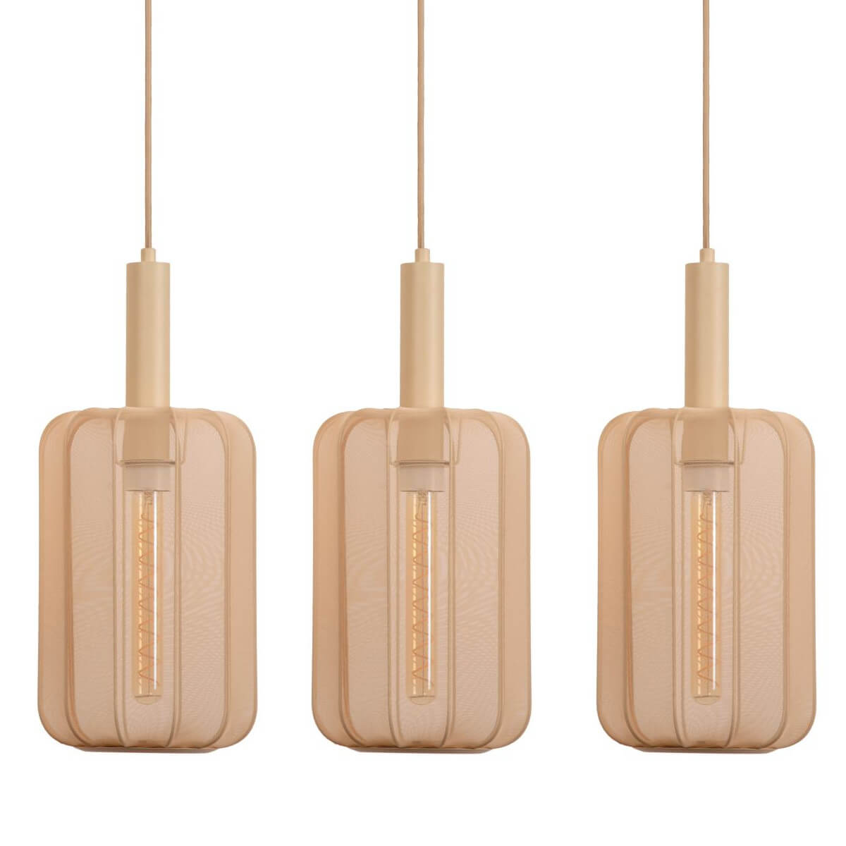 Tkaninowa lampa zwieszana Corina 03447/03/38 Lucide do salonu beżowa
