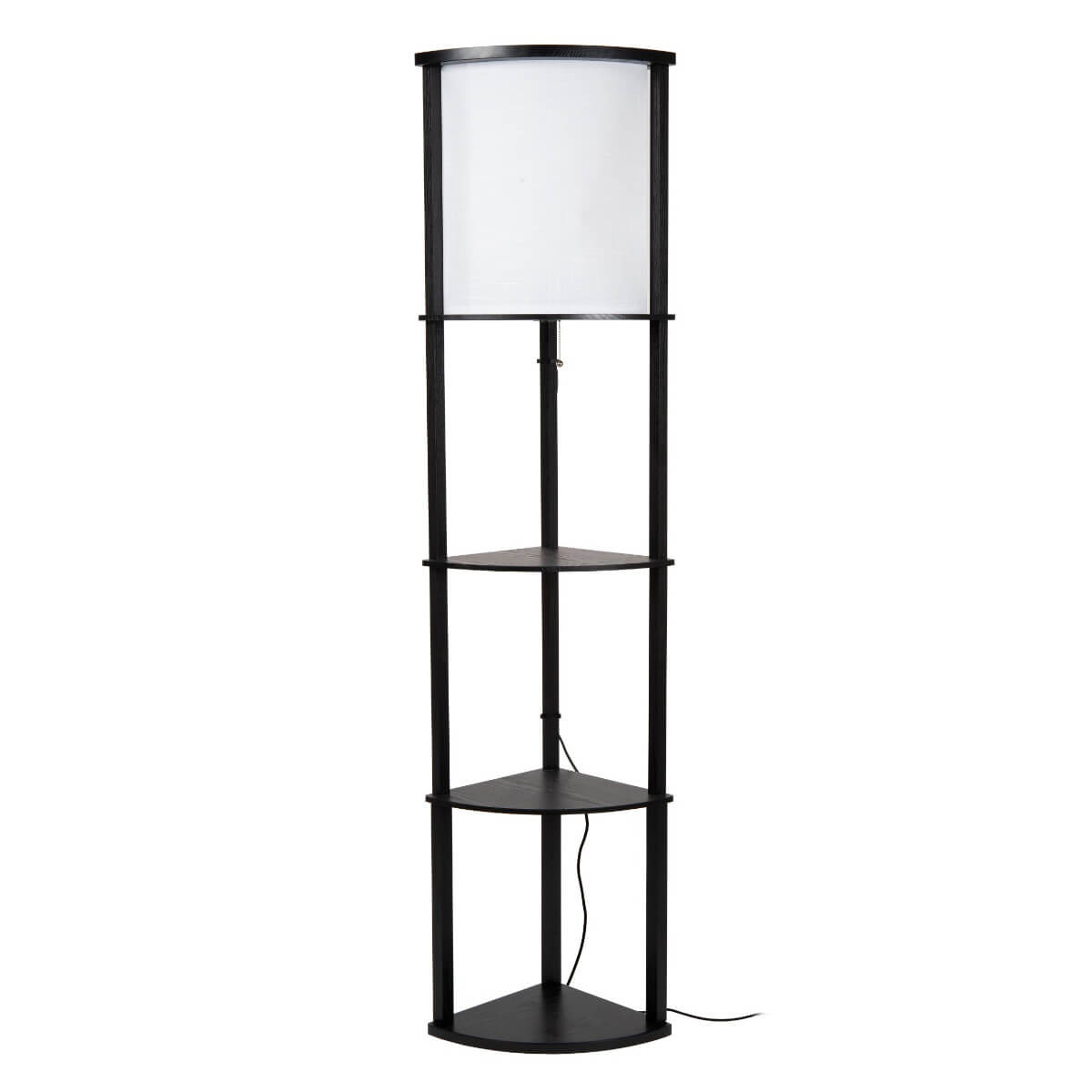 Półka lampa podłogowa Menno 44798/81/30 Lucide MDF czarna beżowa