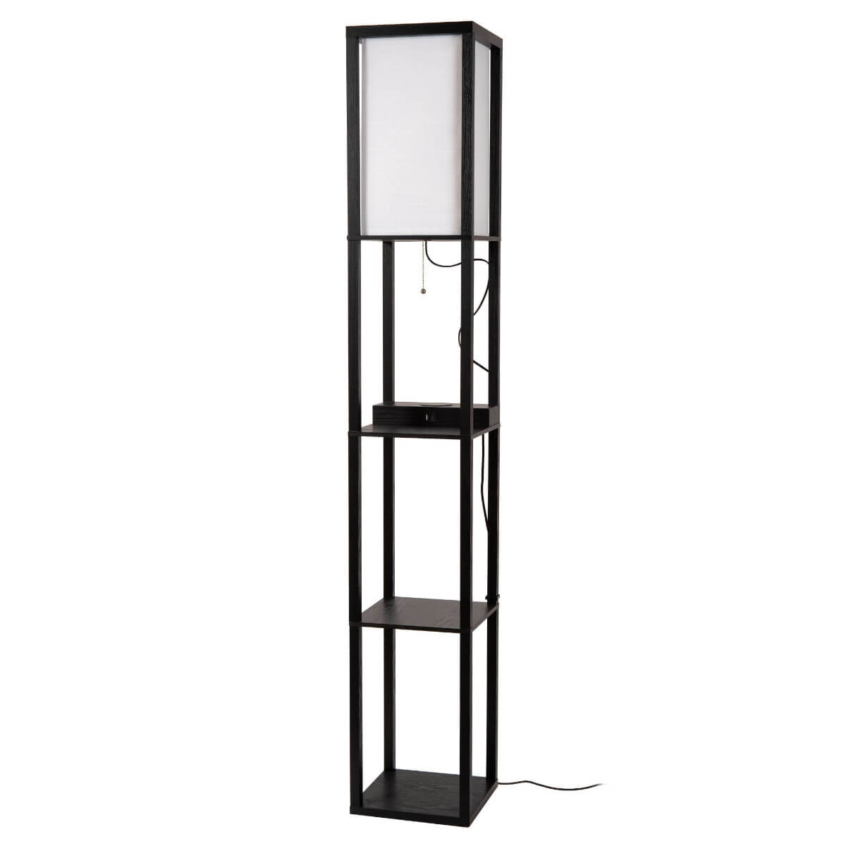 Lampa podłogowa Menno 44799/81/30 Lucide z funkcją ładowania telefonu beż czarna