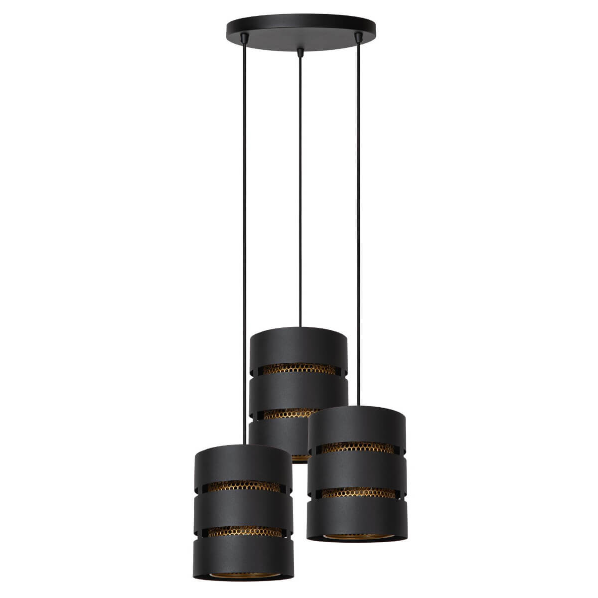 Potrójna lampa wisząca Rosas 21433/13/30 Lucide metal złota czarna