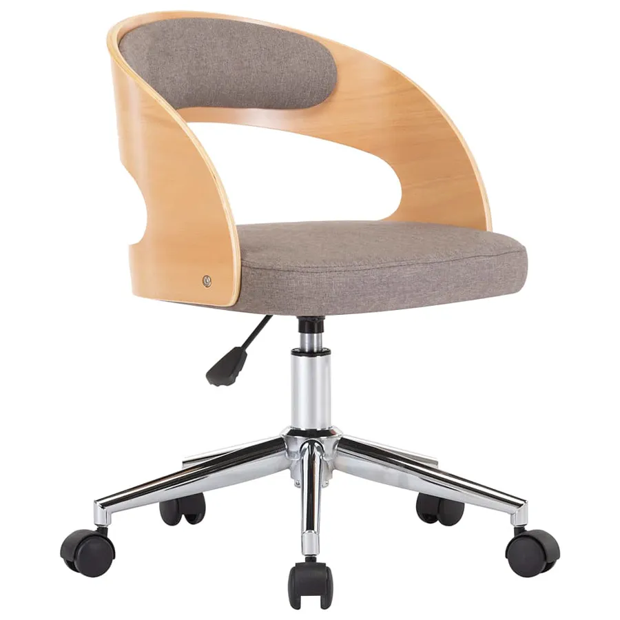 EDINOS Tapicerowany fotel obrotowy retro taupe T4-F82