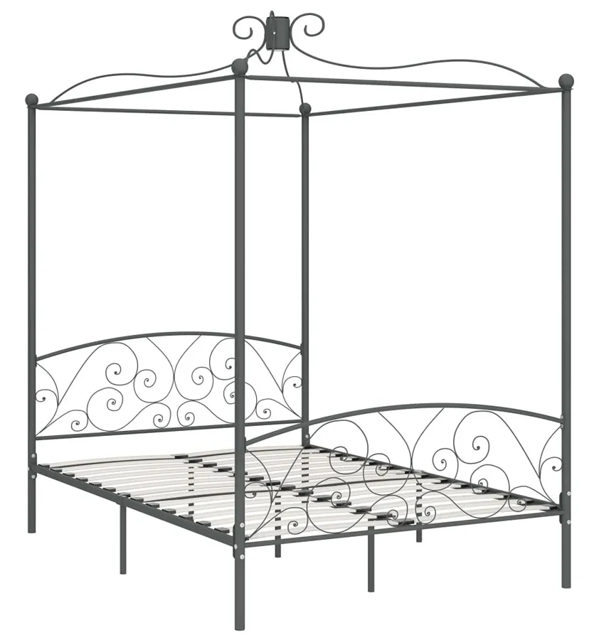 Szare metalowe łóżko rustykalne 120x200 cm - Ifrexi