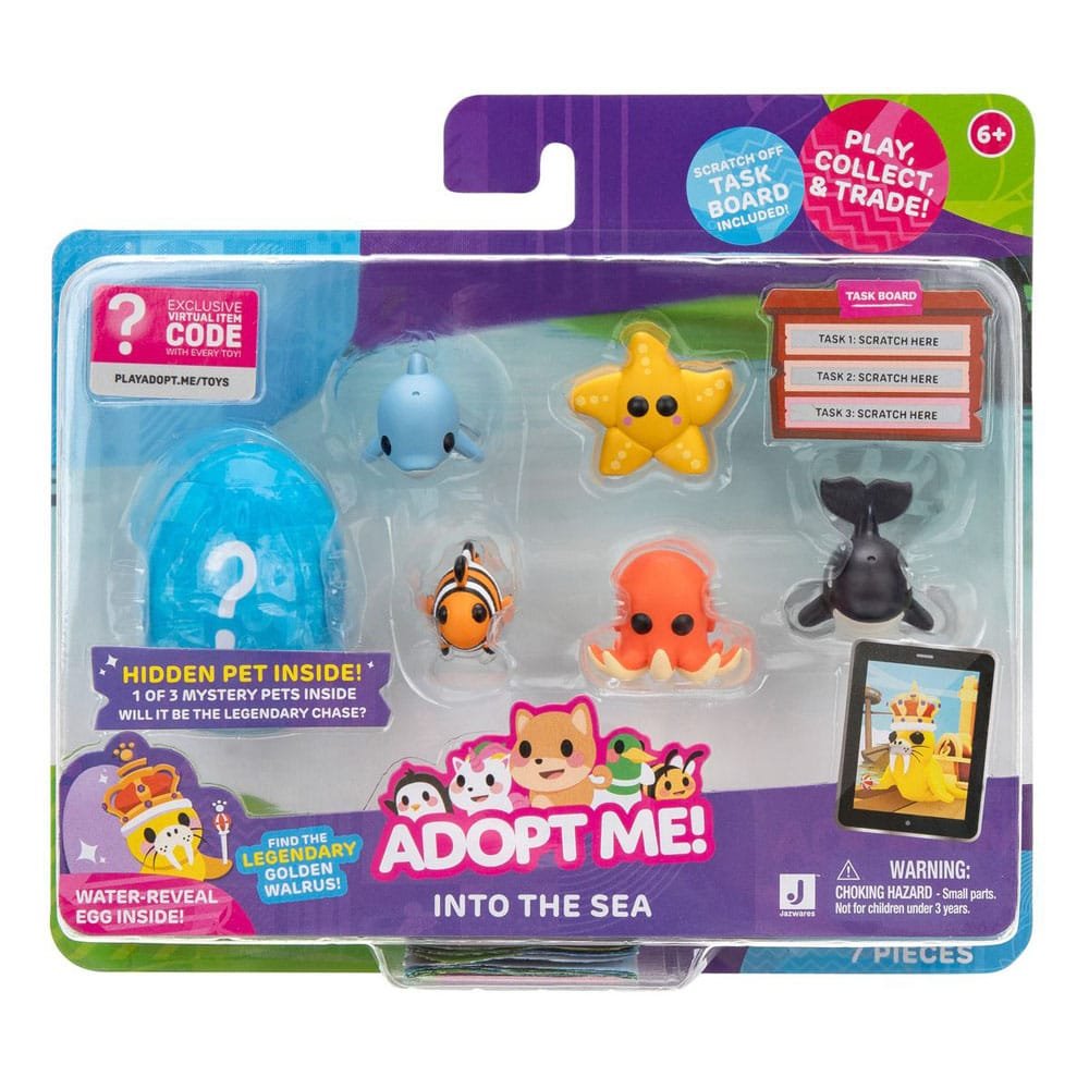 adopt me! zestaw figurek figurki 6-pack  into the sea roblox +kod do gry