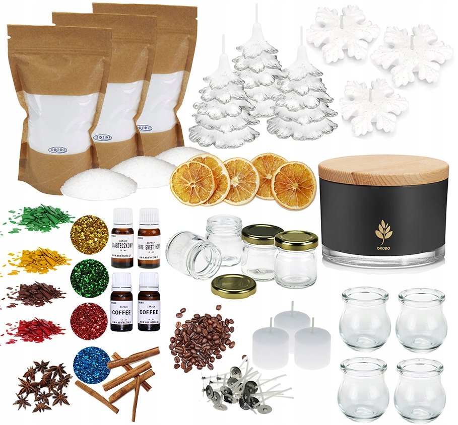 Duży zestaw do robienia świec XXL + świeczki do dekoracji świątecznych 35