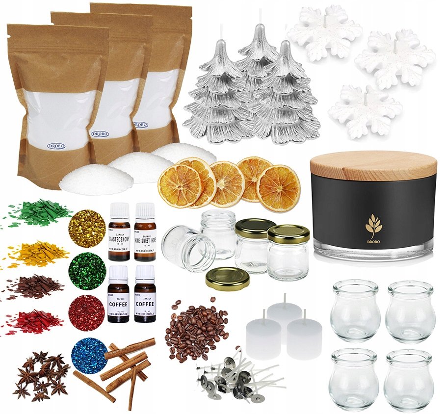Duży zestaw do robienia świec XXL + świeczki do dekoracji świątecznych 26