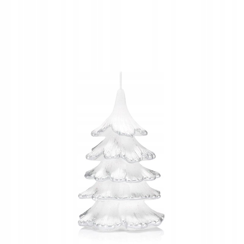 Świeca CHOINKA 15 cm kolor SREBRNY