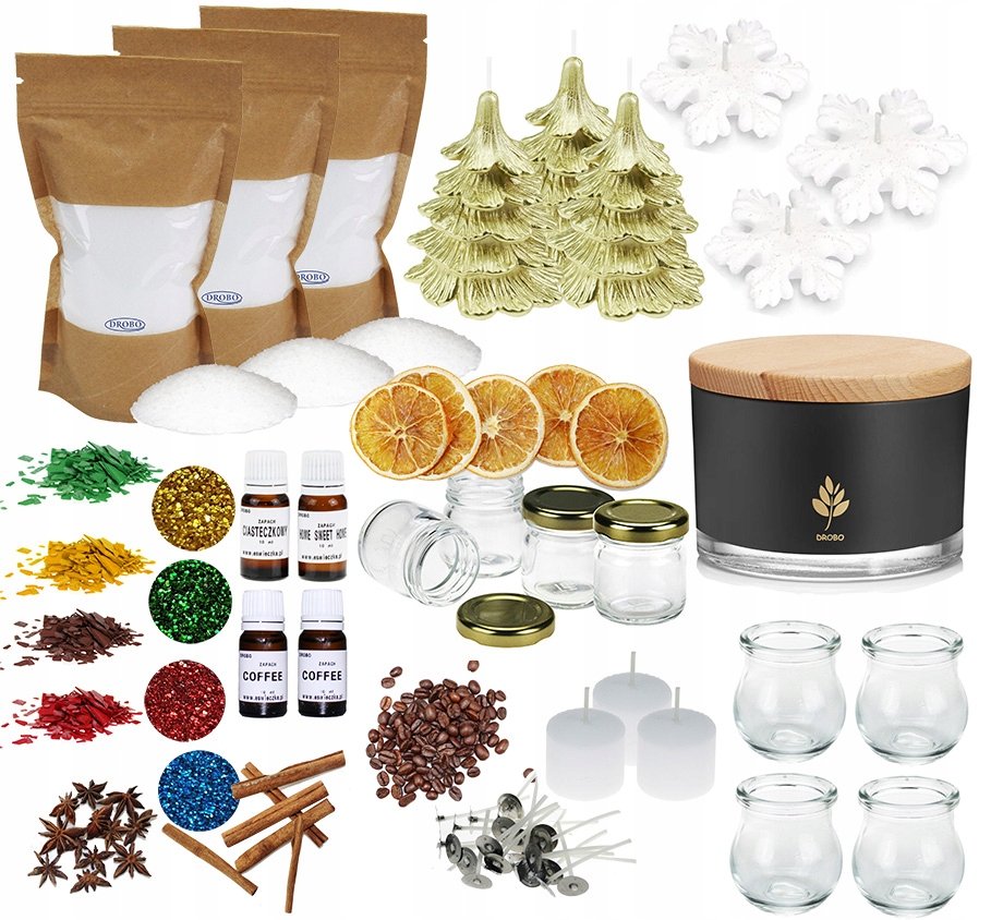Duży zestaw do robienia świec XXL + świeczki do dekoracji świątecznych 14