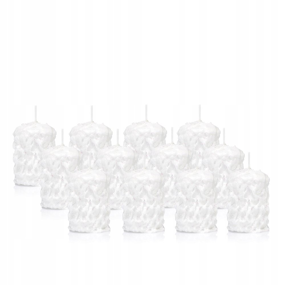 Świeca biała walec ŚNIEŻYNKA 6/5 cm 12 szt