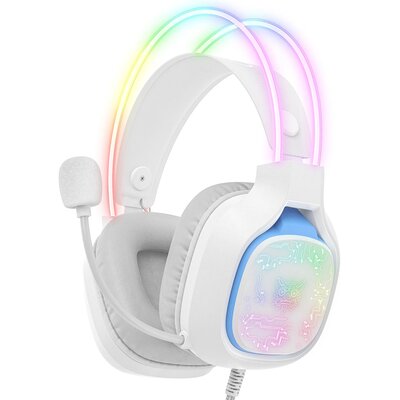 ONIKUMA X22 Słuchawki gamingowe nauszne RGB : Kolor - biały