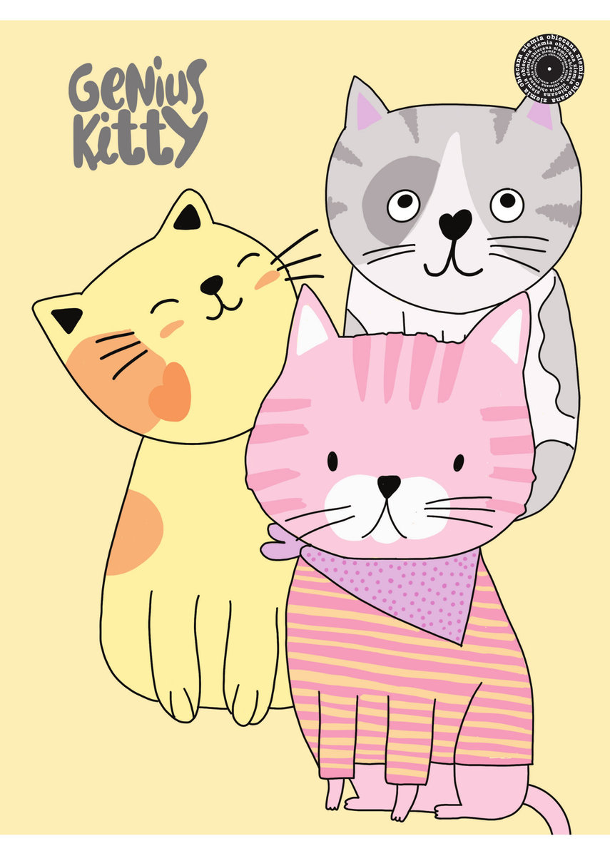 Ziemia Obiecana Jami, Genius Kitty, Zeszyt, A5, 16k, Kratka