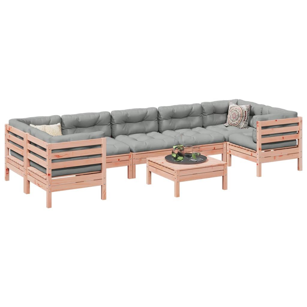 vidaXL 8-cz. zestaw wypoczynkowy do ogrodu, z poduszkami, daglezja