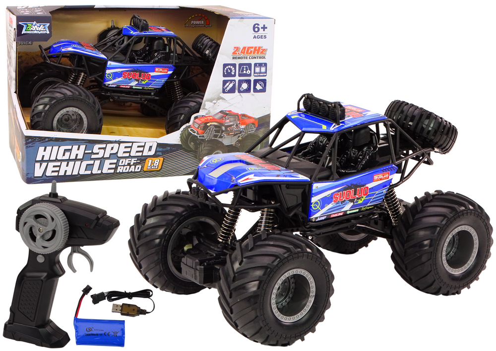 Terenówka RC 1:8 niebieska Leantoys