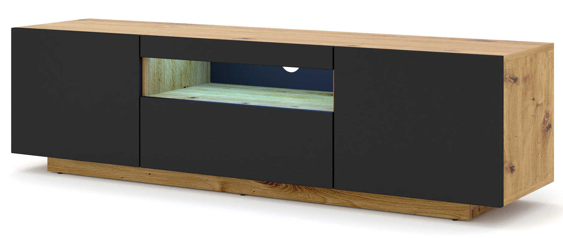 Szafka rtv stojąca lub wisząca dąb artisan + czarny L7-L49
