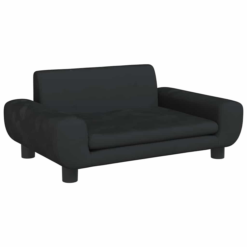 vidaXL Legowisko dla psa, czarne, 70x45x33 cm, aksamitne