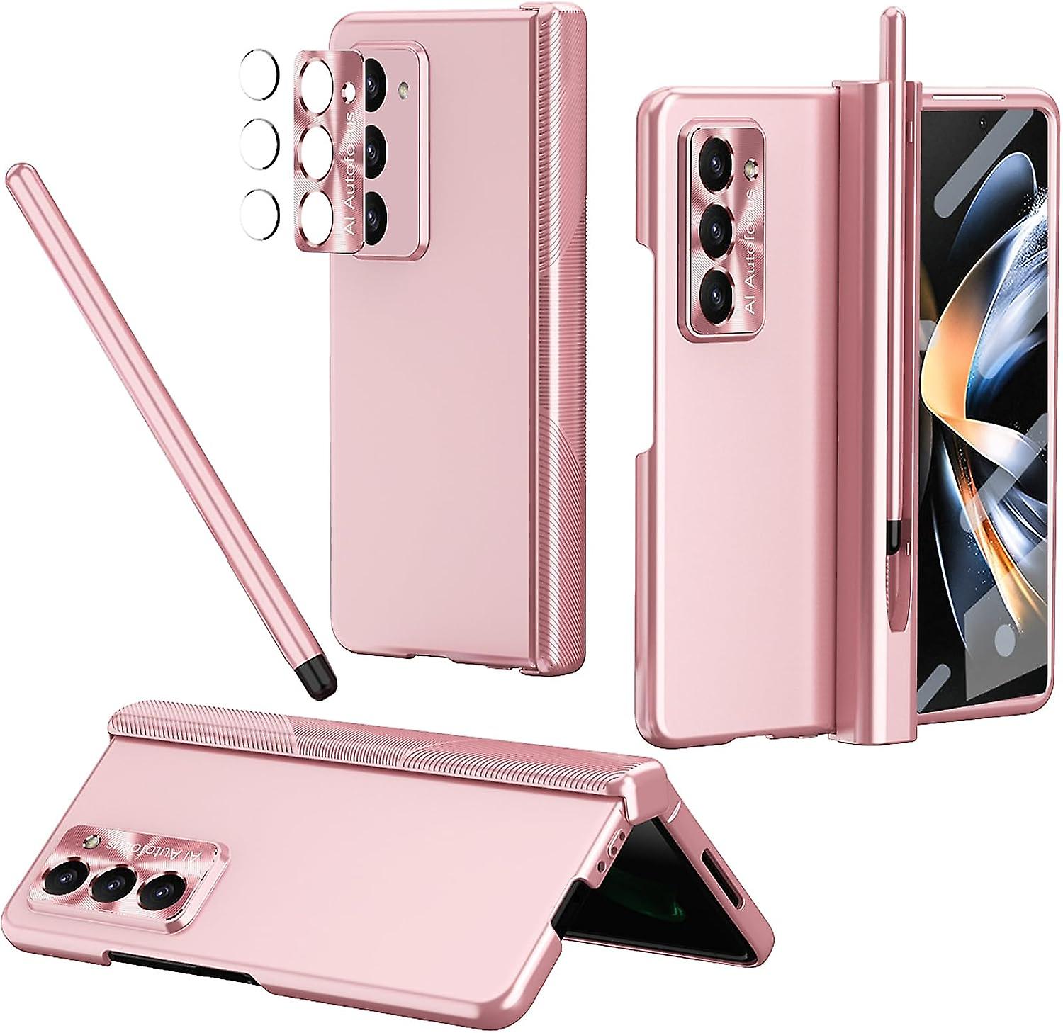 Zjrui Z Fold 5 Case z długopisem, ochrona zawiasów Odporny na wstrząsy futerał do Samsung Galaxy Z Fold 5 z uchwytem na rysik S Pen i ochraniaczem ...