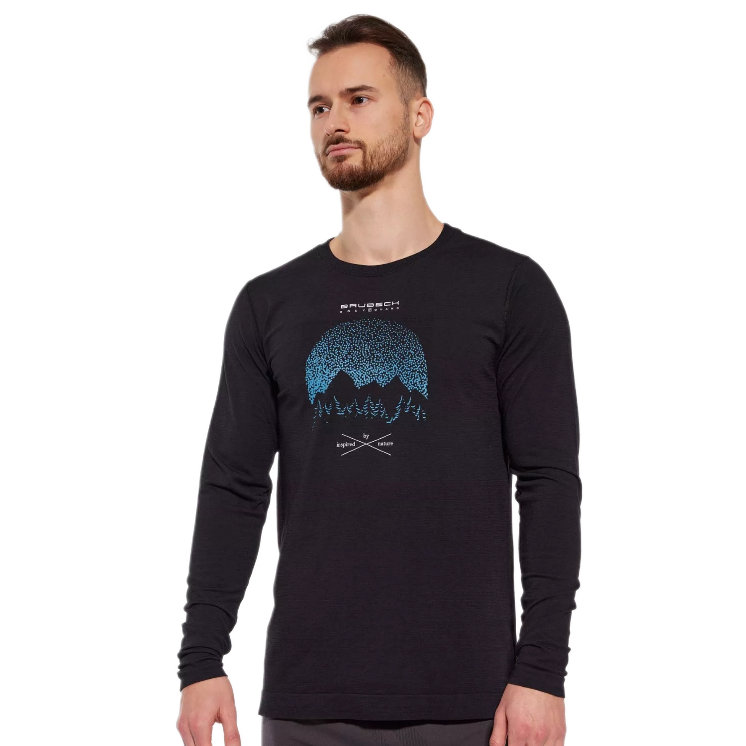 Męska koszulka z długim rękawem Brubeck Outdoor Wool Pro LS czarny - M