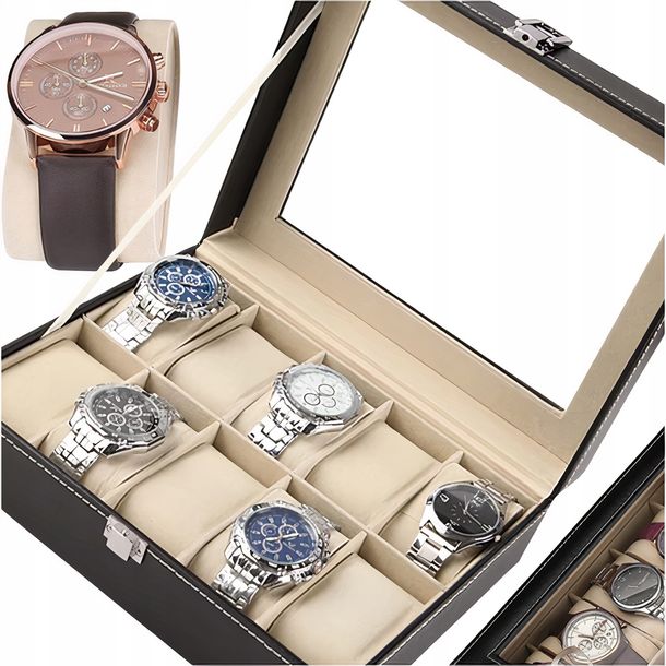 Pudełko Etui Organizer Szkatułka Na Zegarki 10 Szt