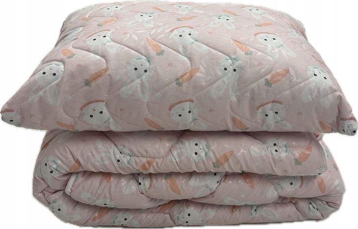 Komplet Dziecięcy Kołdra 140x200 + Poduszka Pościel Dla Dziecka Króliki