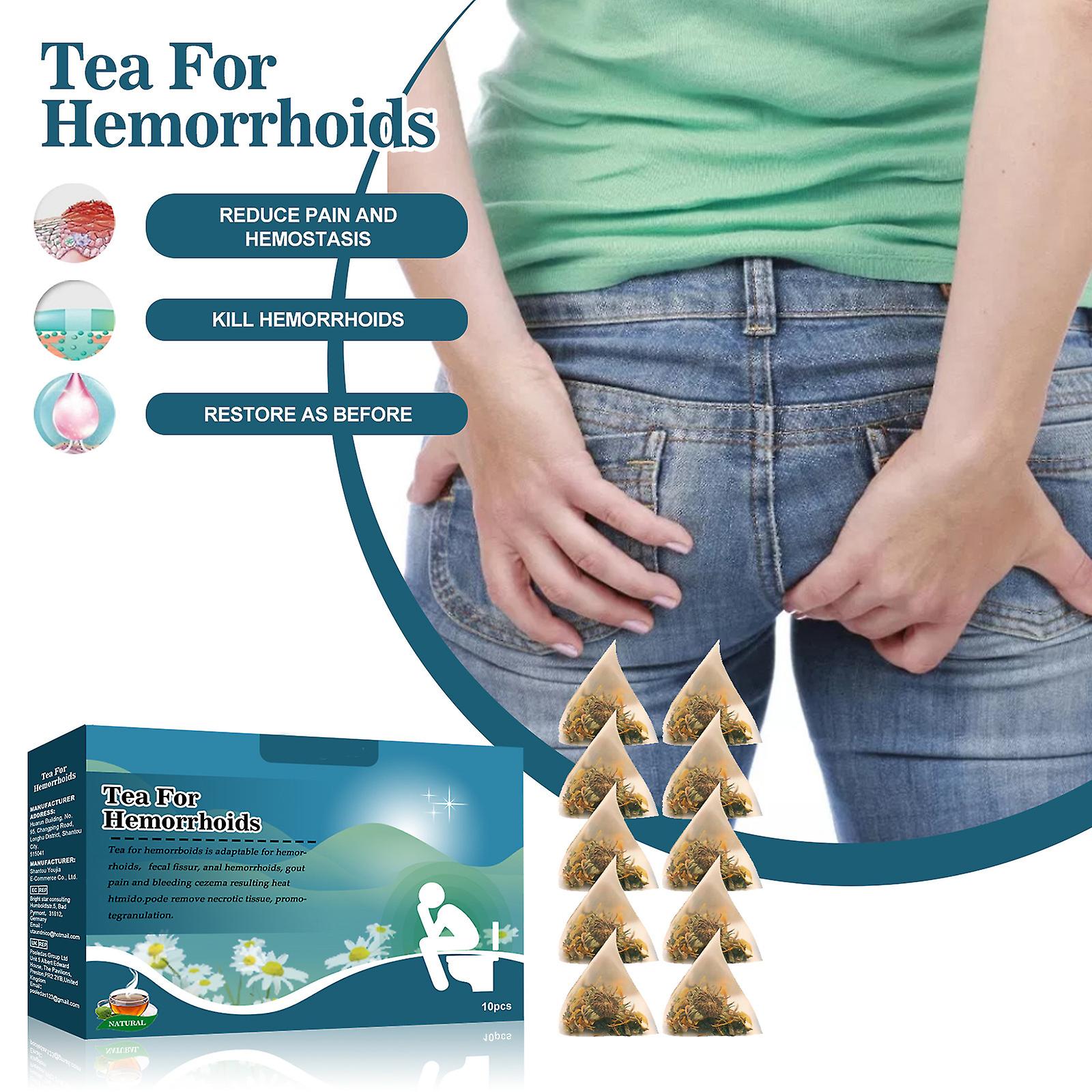 Fongwan Torebki herbaty na hemoroidy dla kobiet mężczyzn, herbata do pielęgnacji ciała na hemoroidy w celu złagodzenia bólu, swędzenie hemoroidów, ...