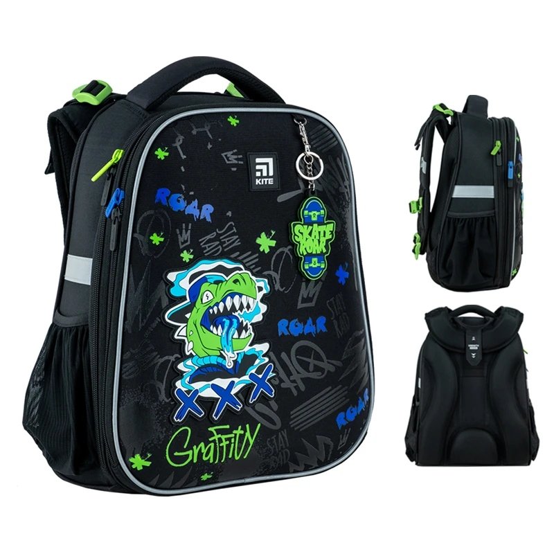 PLECAK SZKOLNY TORNISTER DLA DZIECI DINOZAUR SKATEBOARD Kite