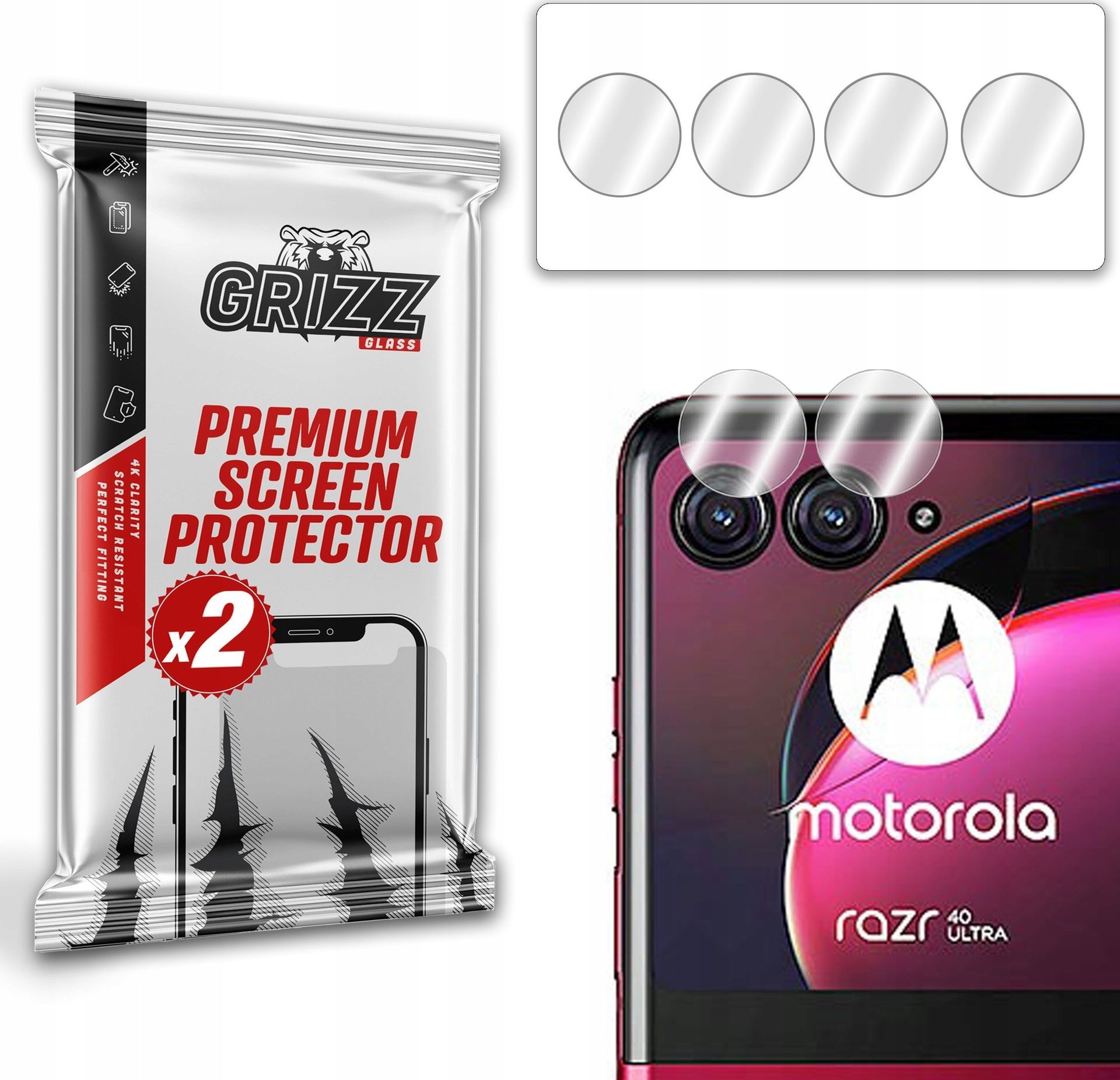 GrizzGlass Szkło na aparat GrizzGlass HybridGlass Camera Motorola Razr 40 Ultra