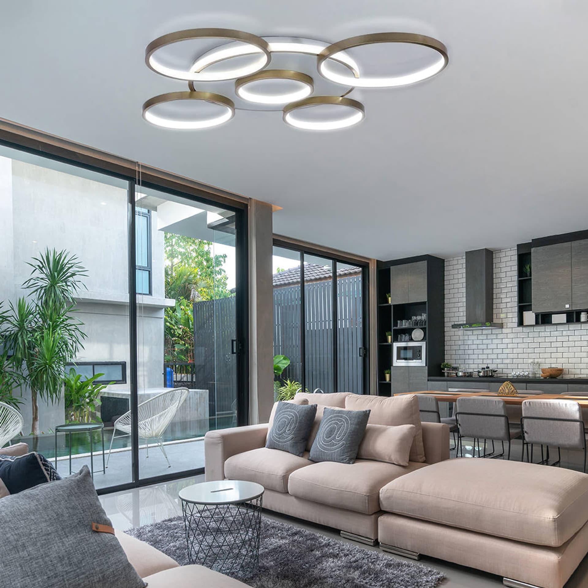LAMPA DEKORACYJNA SUFIT 120W ZŁOTA +  PILOT  DL-Z03