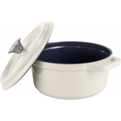 Retro garnek żeliwny z pokrywką 2,2l Vintage Cuisine - krem