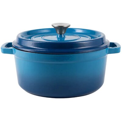 Retro Garnek Żeliwny Z Pokrywką 4,3L Vintage Cuisine - Niebieski Ombre