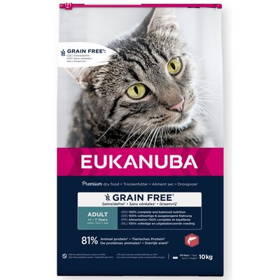 Eukanuba Adult Grain Free, z łososiem - 10 kg