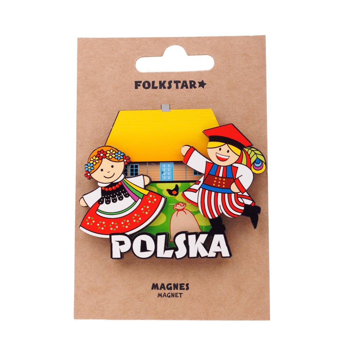 DREWNIANY MAGNES NA LODÓWKĘ FOLK - PARA KRAKOWSKA FOLKSTAR